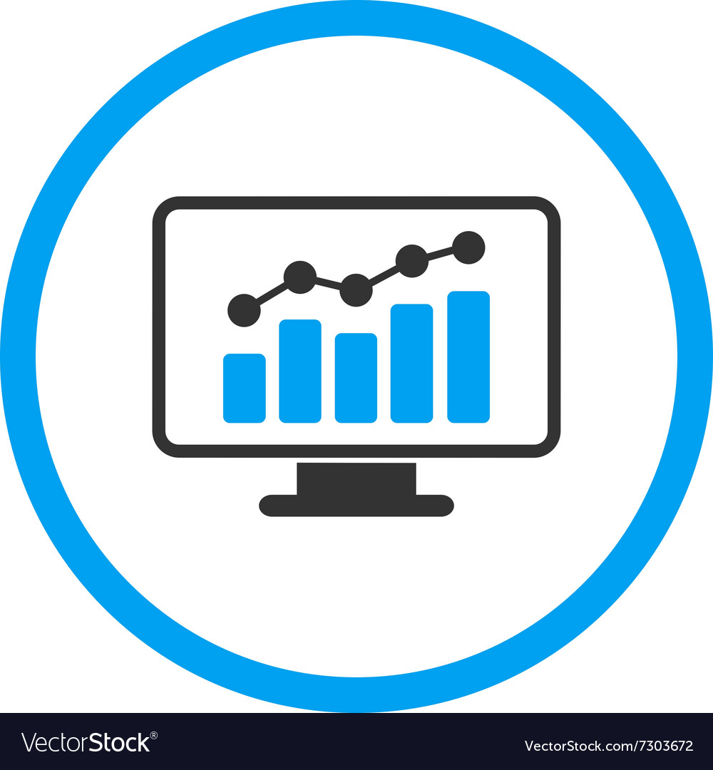 Monitoring flat icon Royalty Free Vector Image