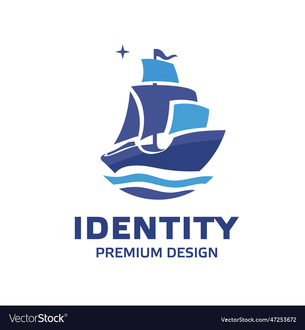 Sailing boat ship logo Royalty Free Vector Image