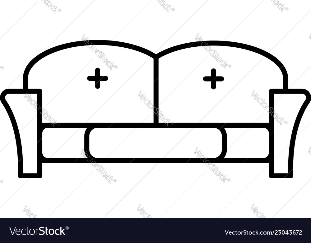 Tuxedo Sofa Icon Outline Style Royalty Free Vector Image