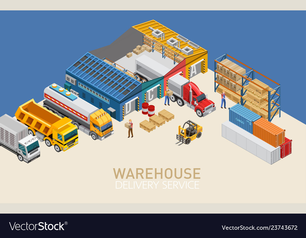 Warehouse writing near storage facility Royalty Free Vector