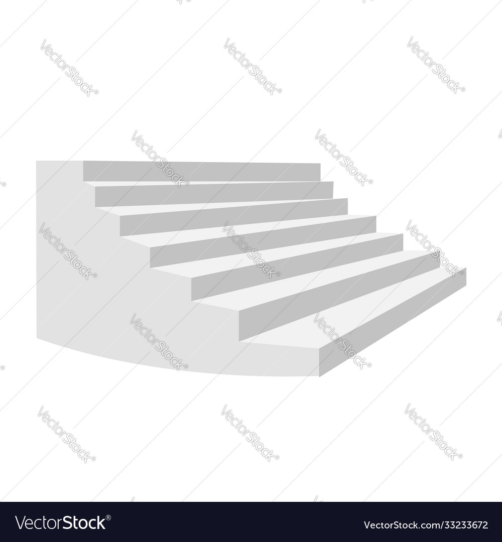 White stair staircase isolated 3d stairway