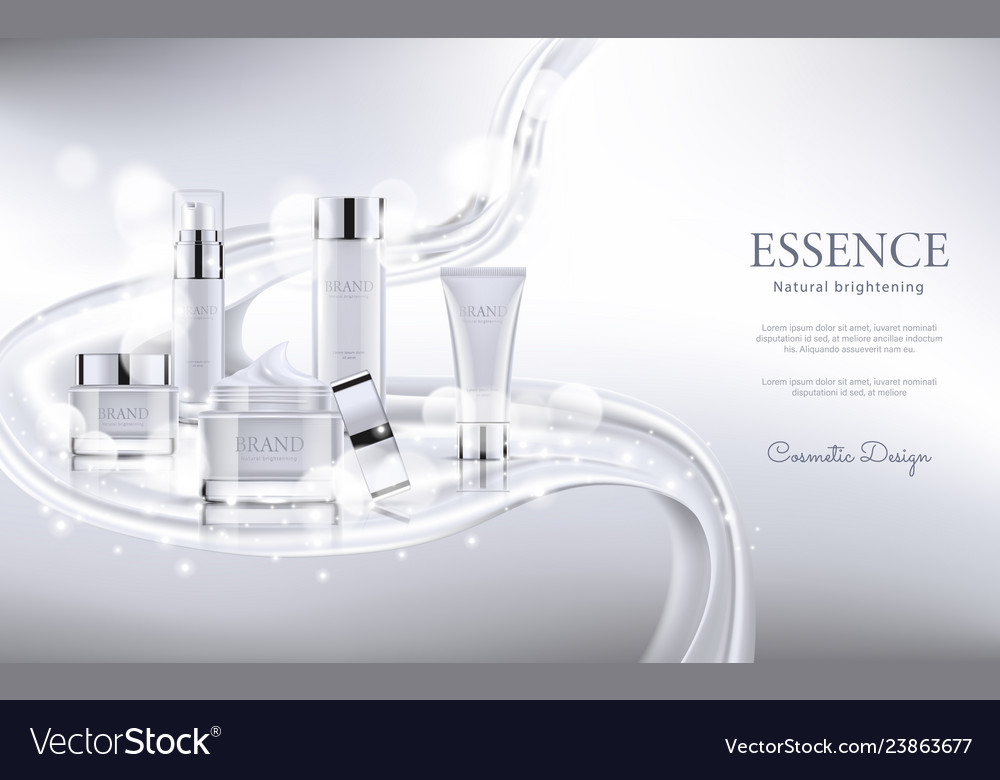 69 set cosmetics grey background vector image 69 set cosmetics grey background