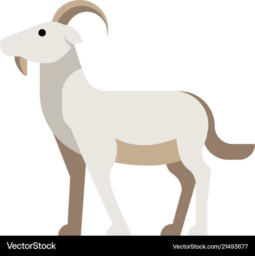 Goat flat Royalty Free Vector Image - VectorStock
