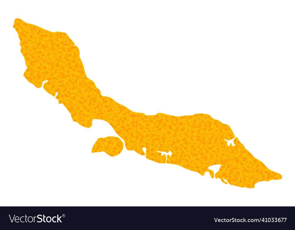 Gold map of curacao island Royalty Free Vector Image