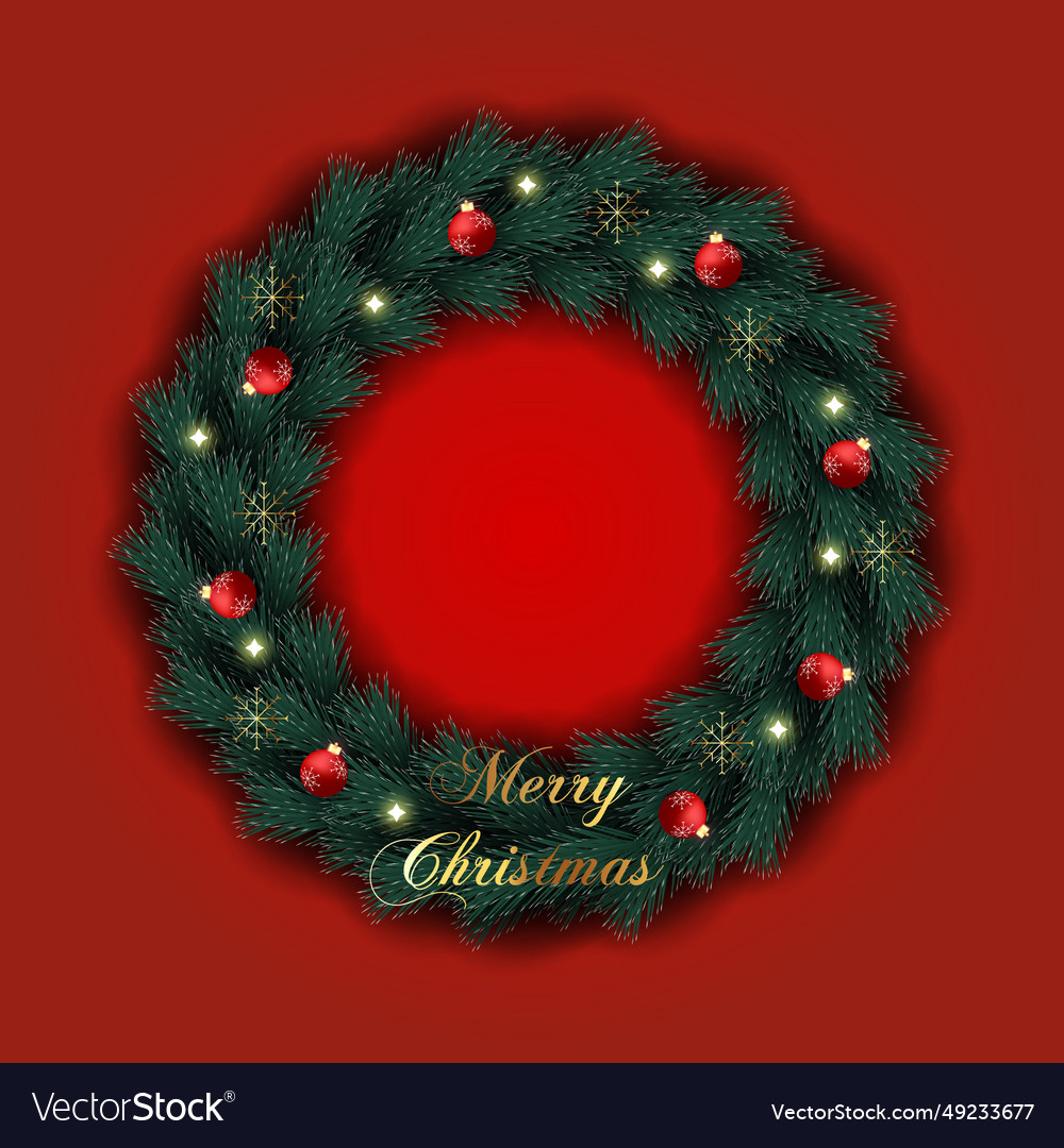 Merry Christmas Wreath Decoration Royalty Free Vector Image 8248