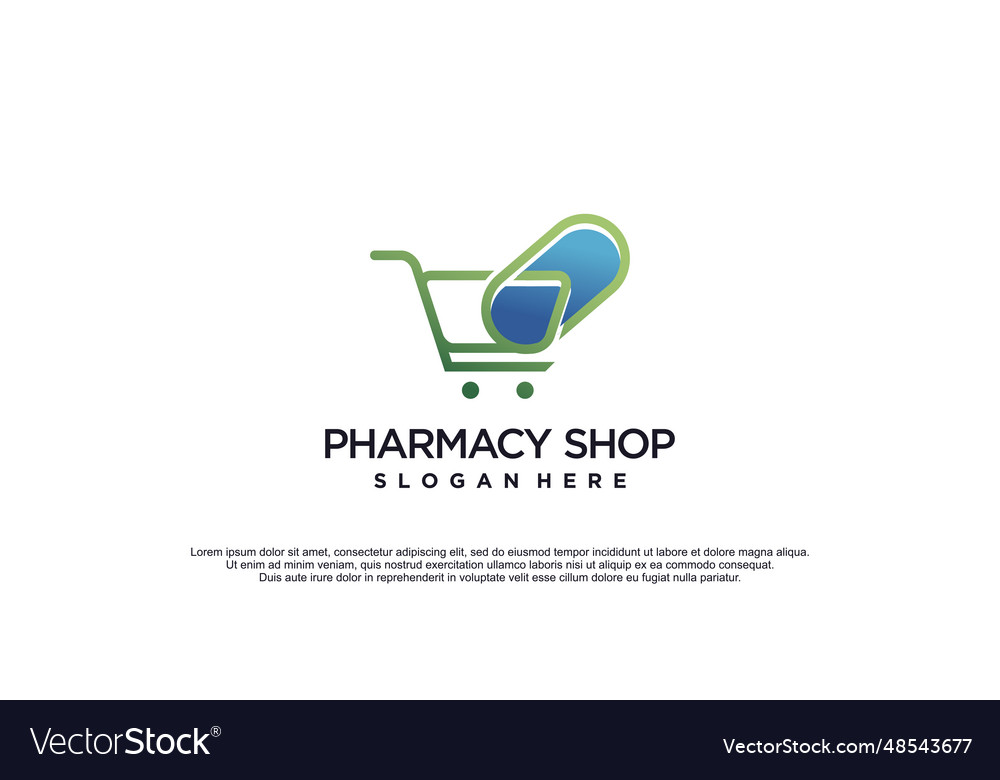 Shop logo design with pharmacy creative idea Vector Image