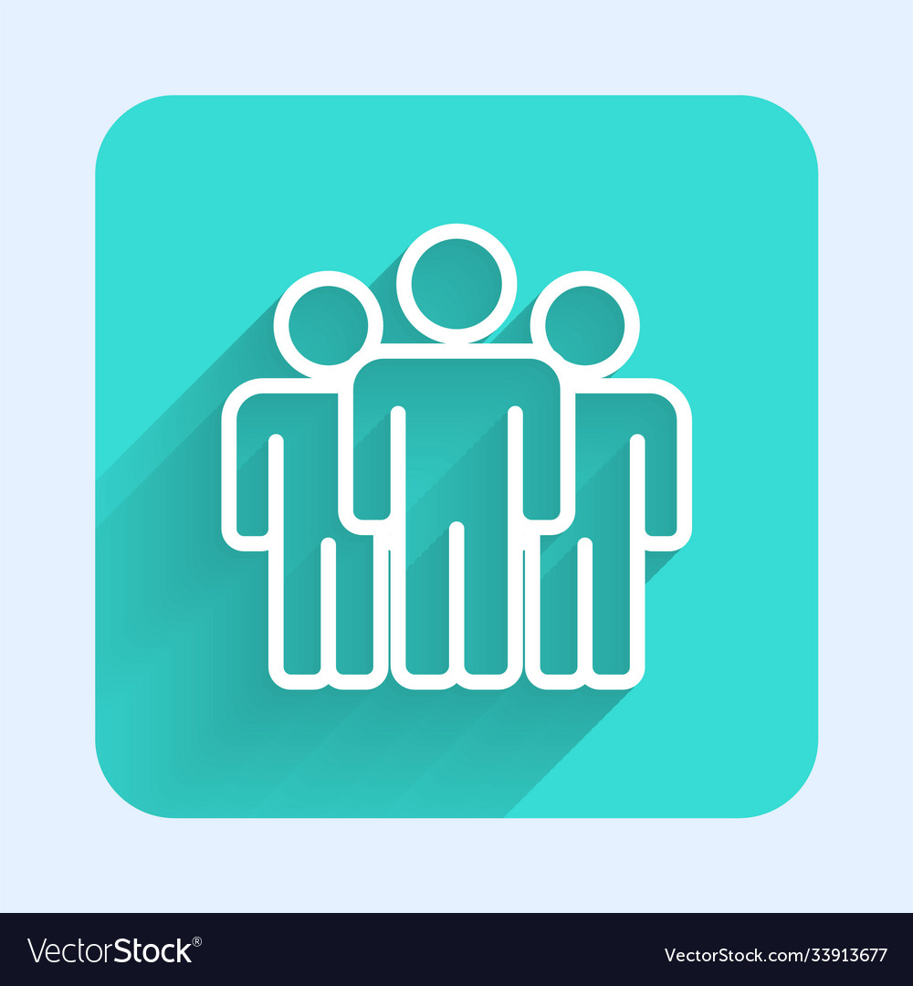 White line users group icon isolated with long Vector Image