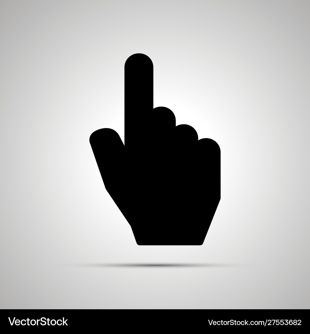 Black computer cursor in hand shape simple icon Vector Image