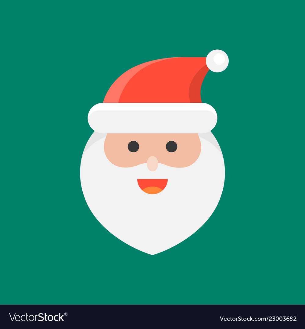 Cute santa claus emoticon flat design Royalty Free Vector