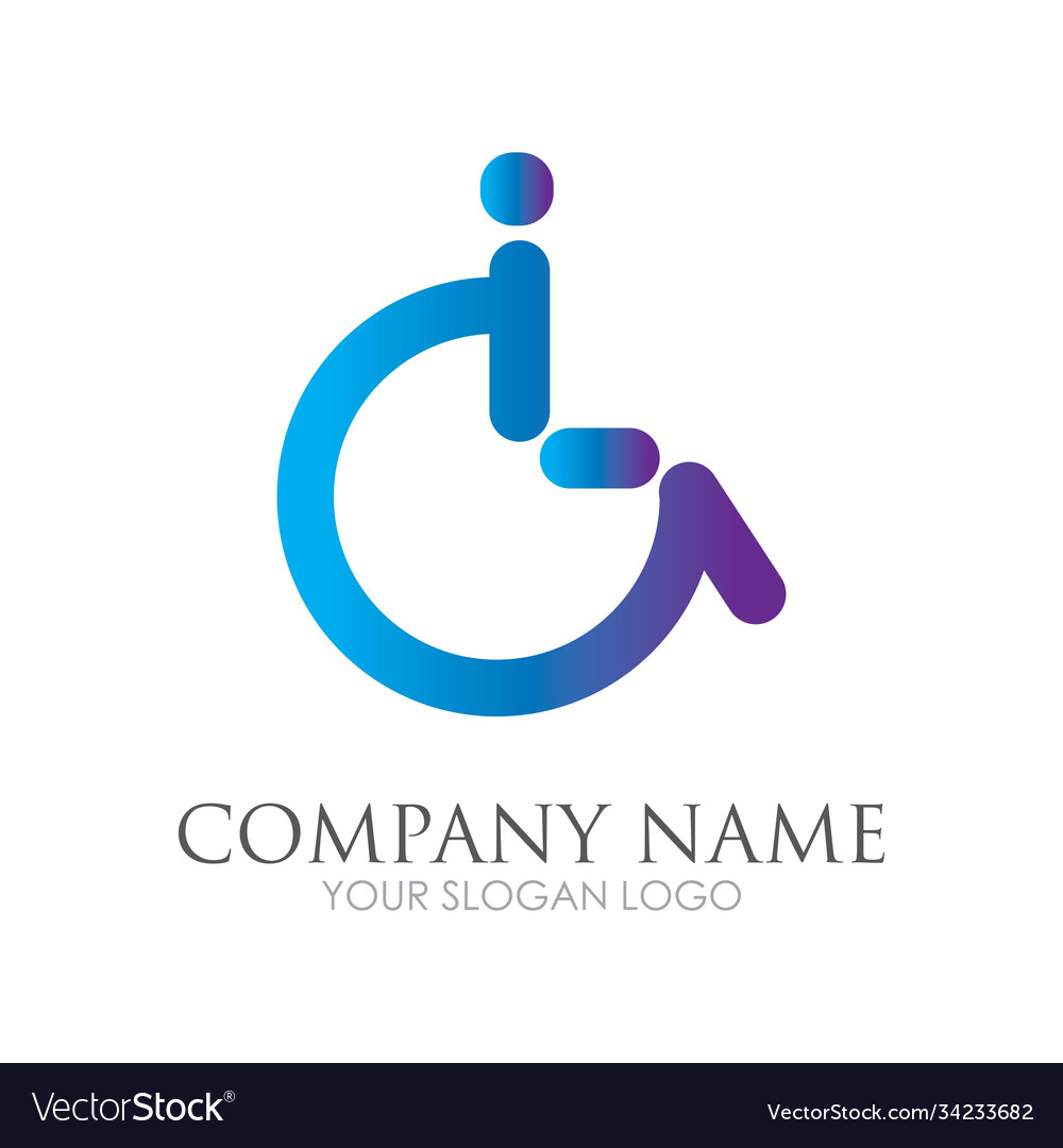 Disability logo design template Royalty Free Vector Image