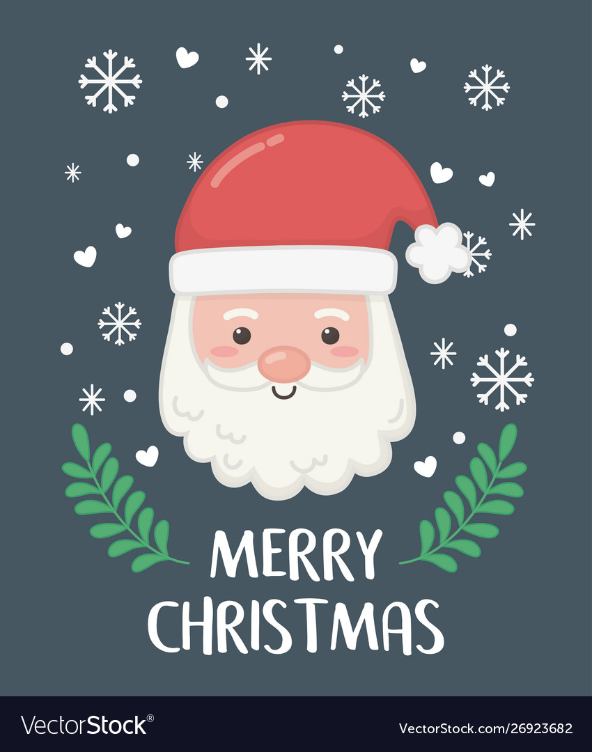 Happy merry christmas card with santa claus