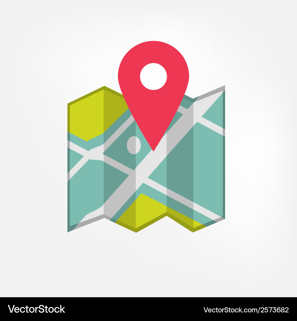 Map icon with pointer Royalty Free Vector Image