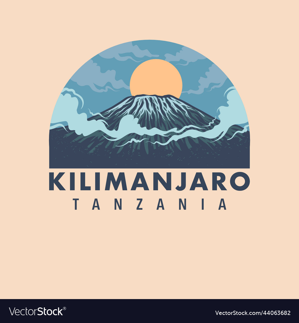 Mount kilimanjaro in africa tanzania Royalty Free Vector