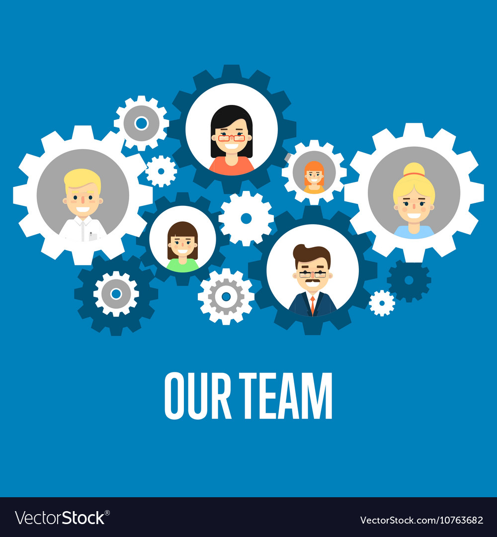 Our team banner teamwork concept Royalty Free Vector Image