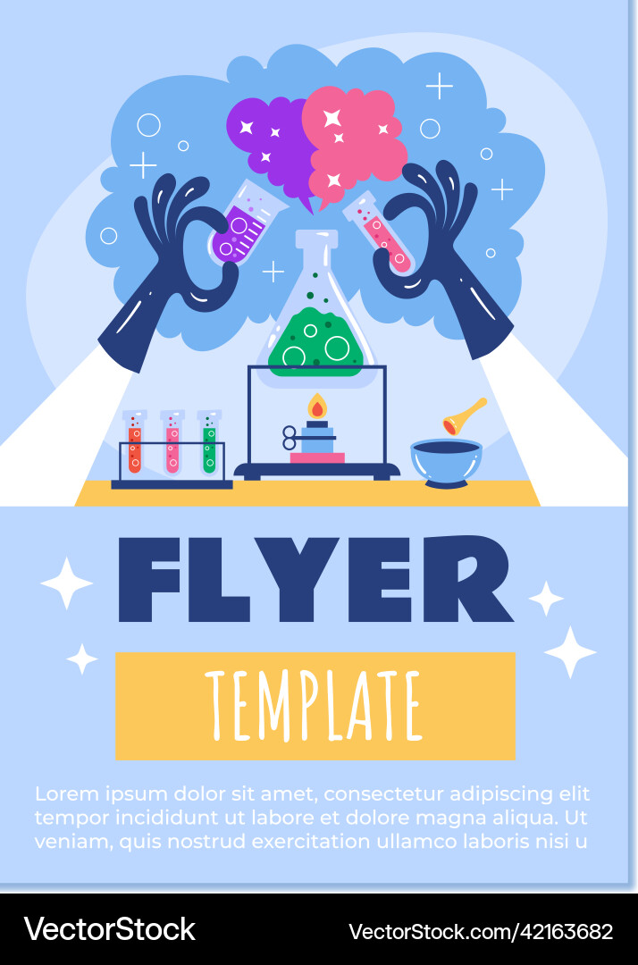 Science medical laboratory flyer poster Royalty Free Vector