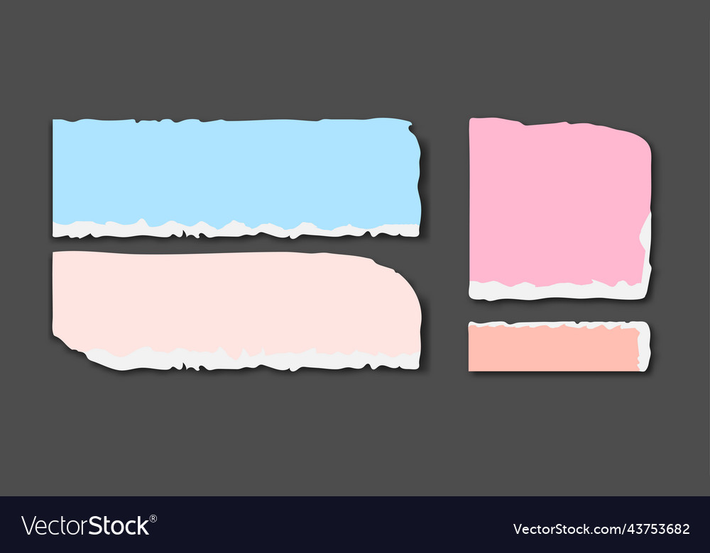 Set Of Various Colour Torn Note Papers Royalty Free Vector