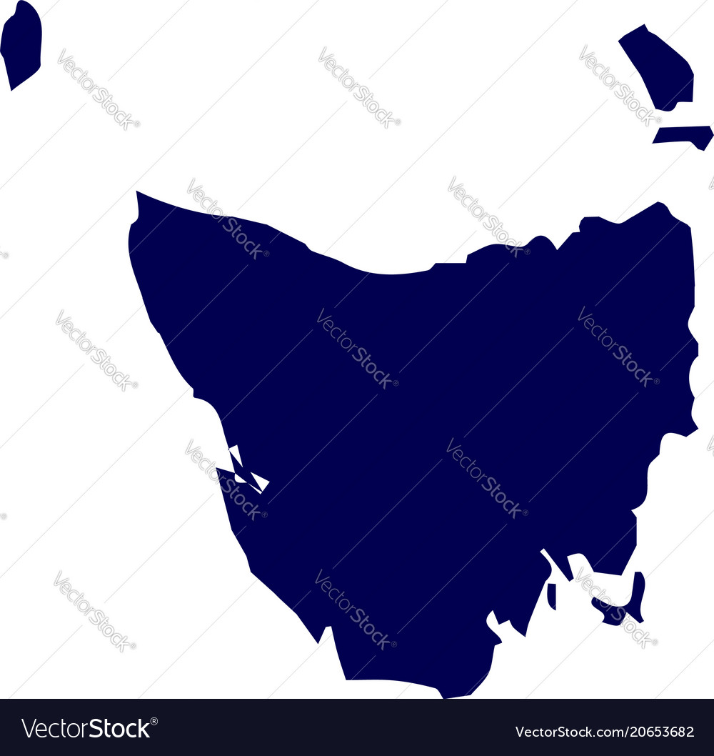 Tasmania state silhouette Royalty Free Vector Image