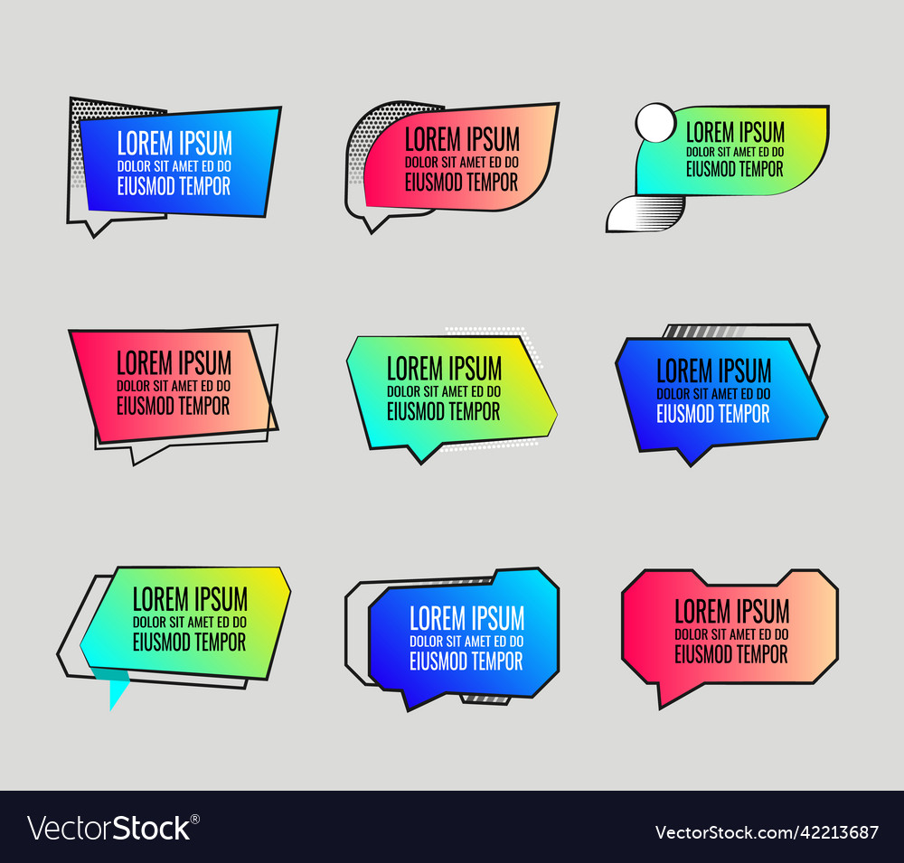 Colored speech bubbles for quotes and text banner Vector Image