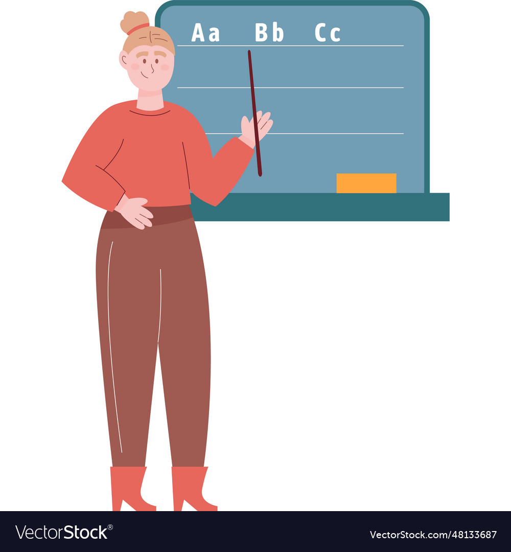 Language lesson icon teacher at blackboard Vector Image