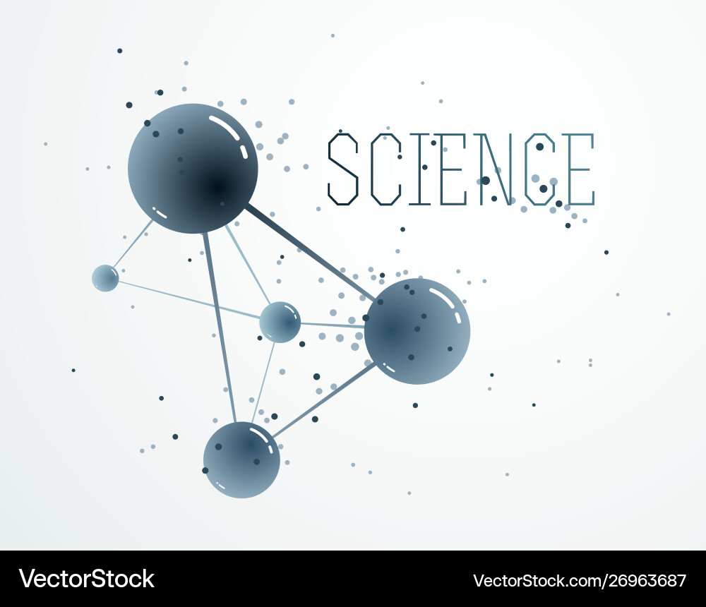 Molecules abstract background 3d dimensional Vector Image