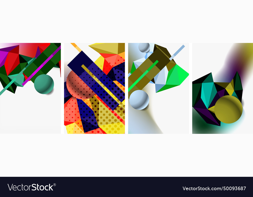 Set of geometric abstract composition with spheres