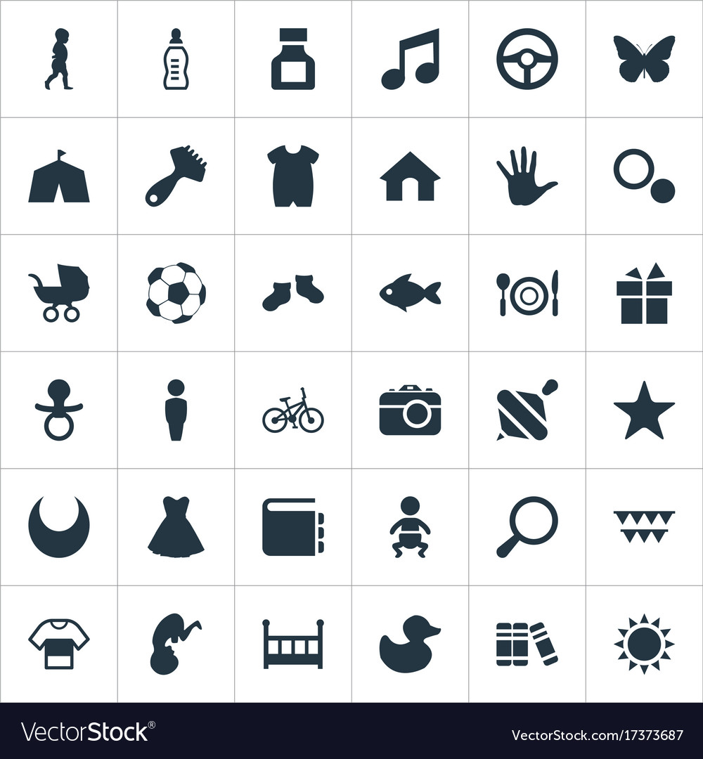 Set of simple baby icons