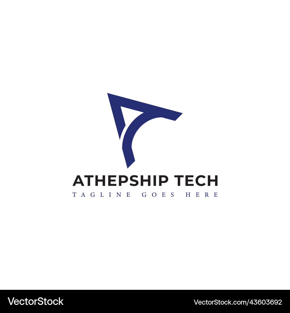 Abstract initial letter at or ta logo in blue Vector Image