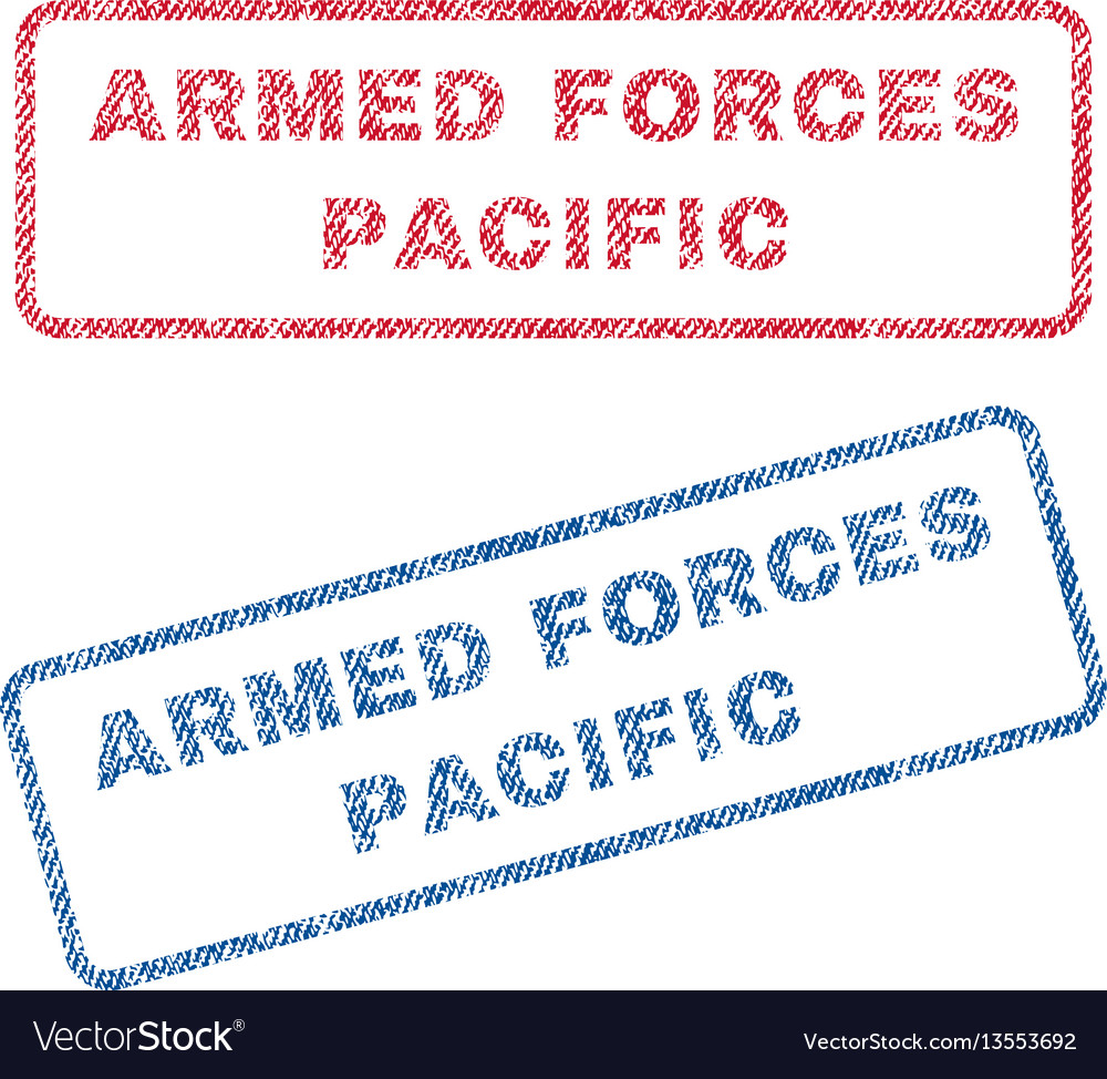 armed-forces-pacific-textile-stamps-royalty-free-vector