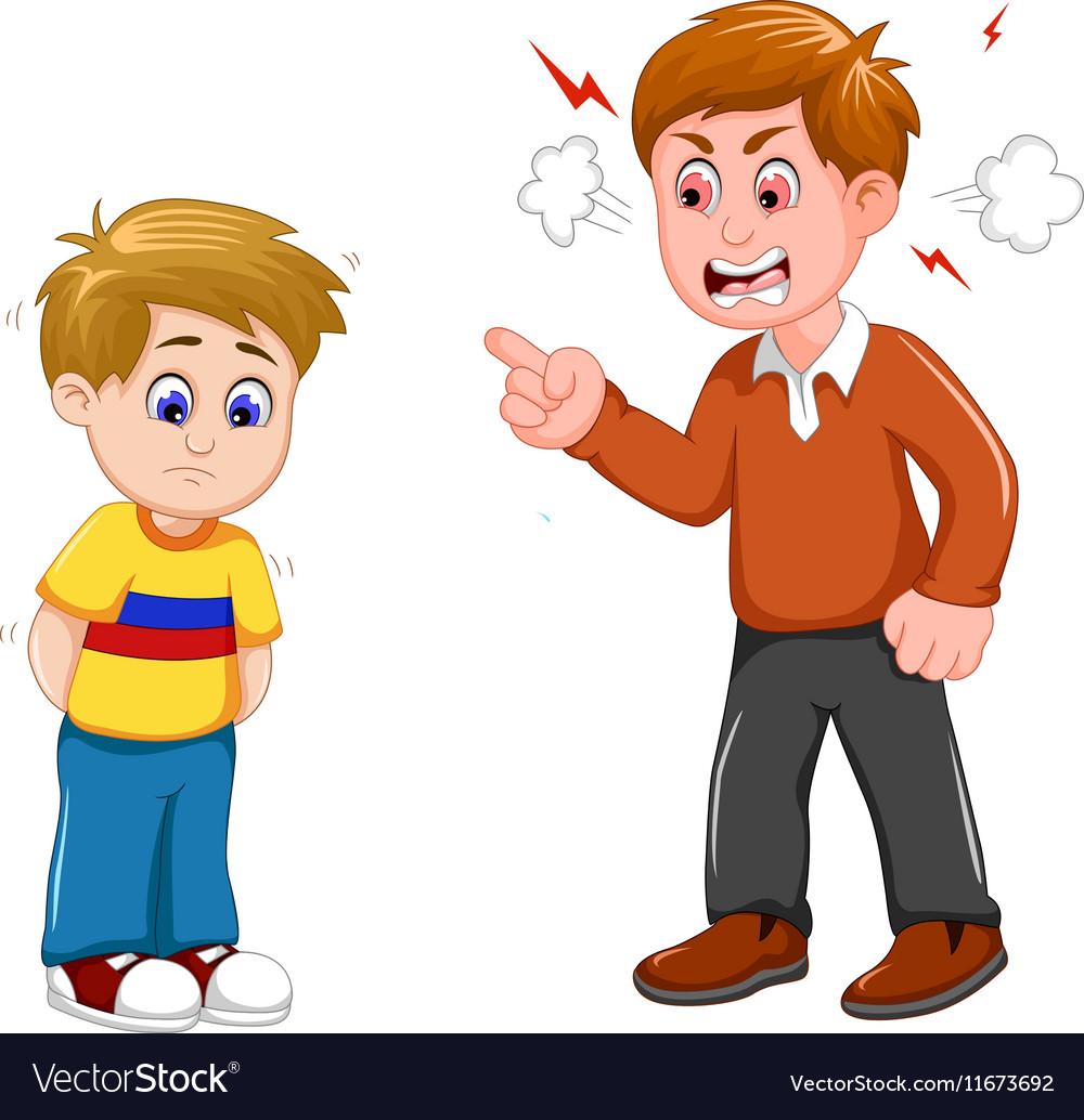 Cartoon Father Scolding His Son Royalty Free Vector Image 4918