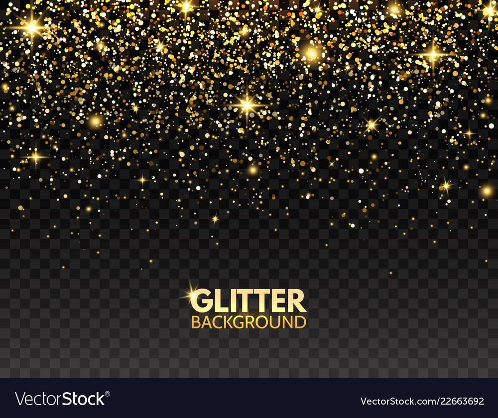 Glitter background gold glitter particles effect Vector Image