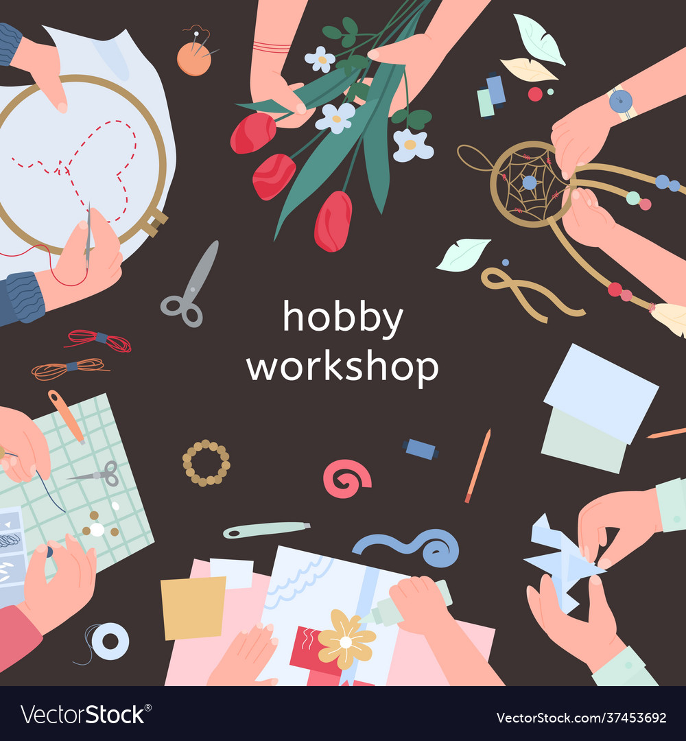 Hobby workshop advertising banner or poster design