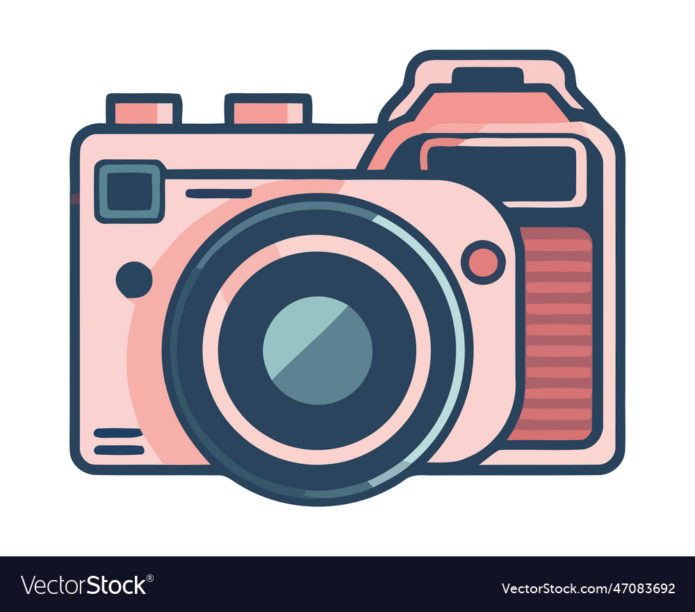 Pink camera photographic device tech Royalty Free Vector