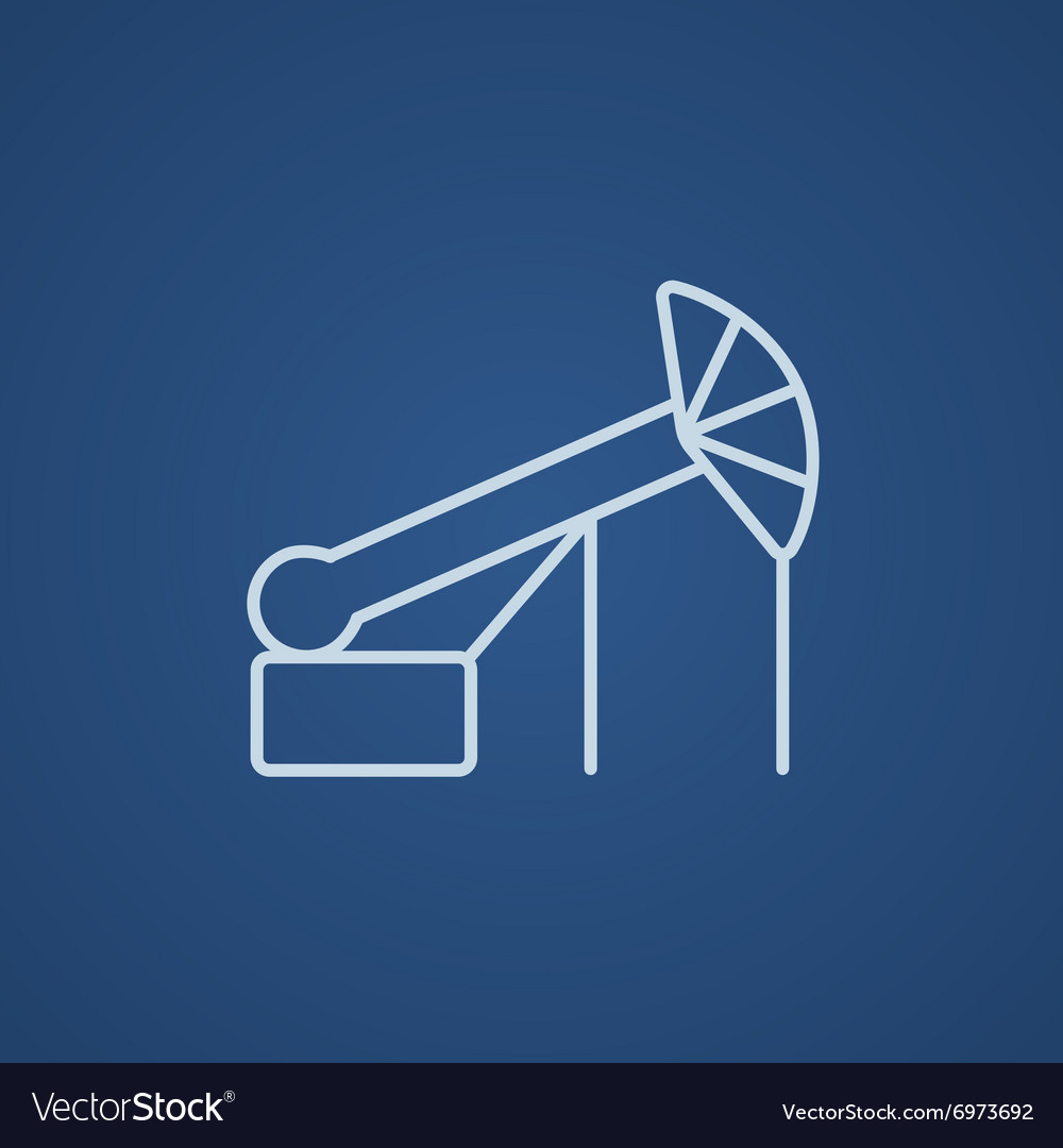 Pump jack oil crane line icon