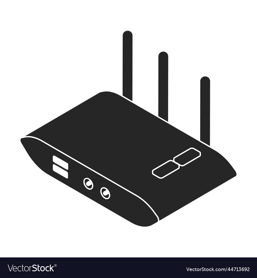 Router-Symbol schwarzes Logo isoliert auf weiß