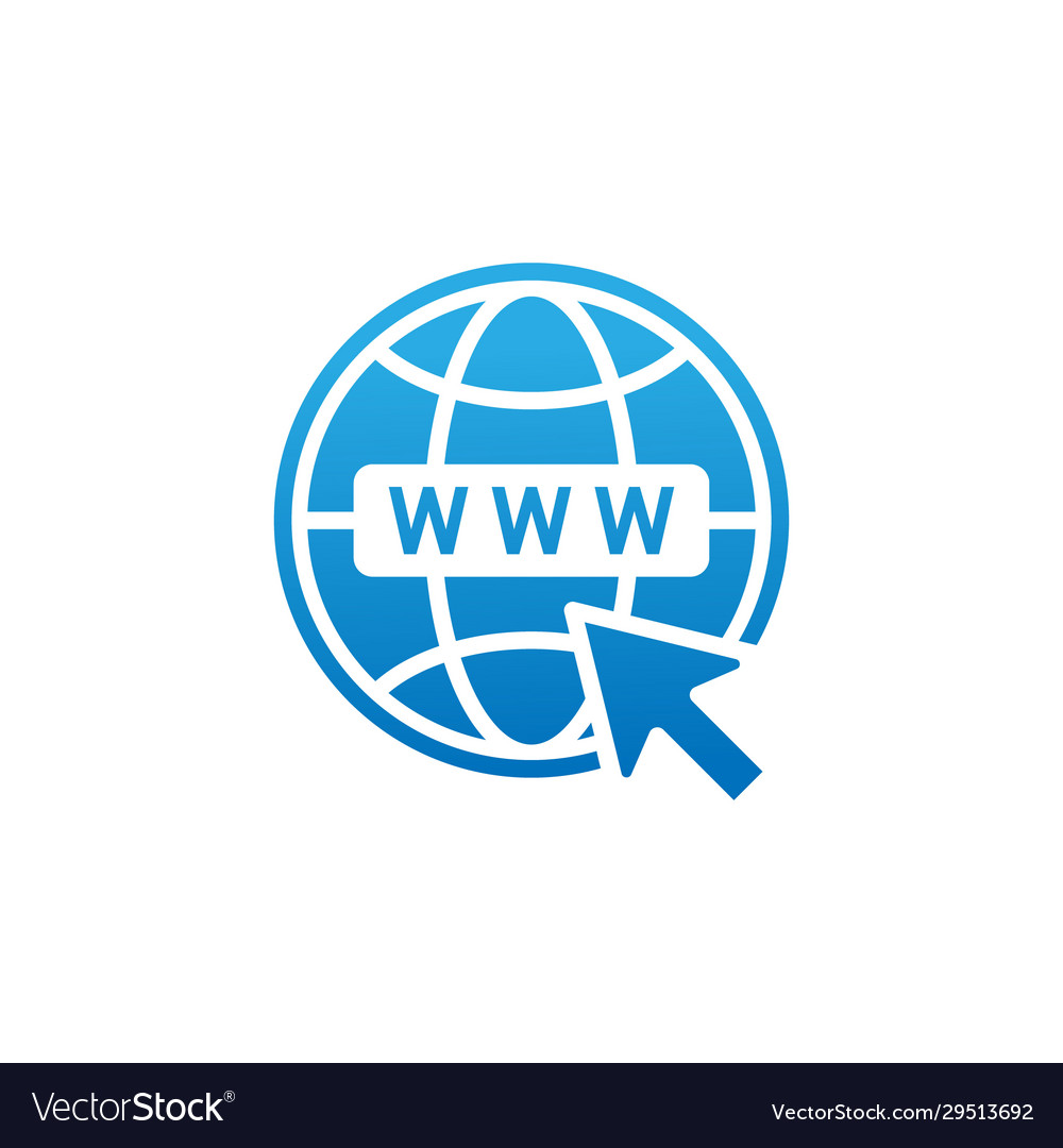 Website icon design www Royalty Free Vector Image