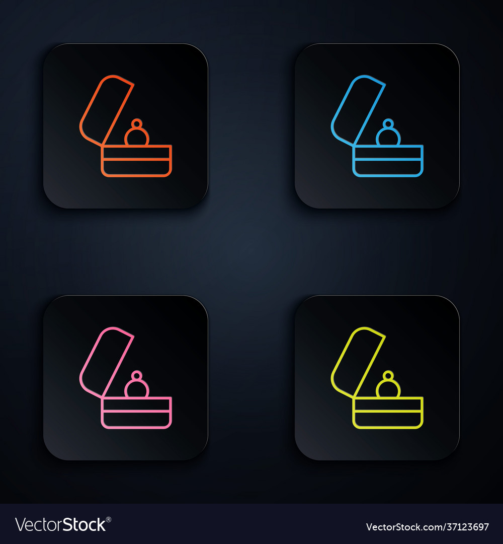 Color neon line wedding rings icon isolated