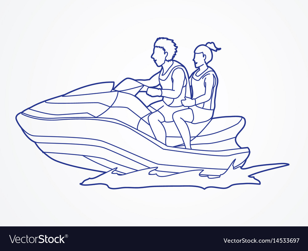 Jet ski sketch Royalty Free Vector Image  VectorStock