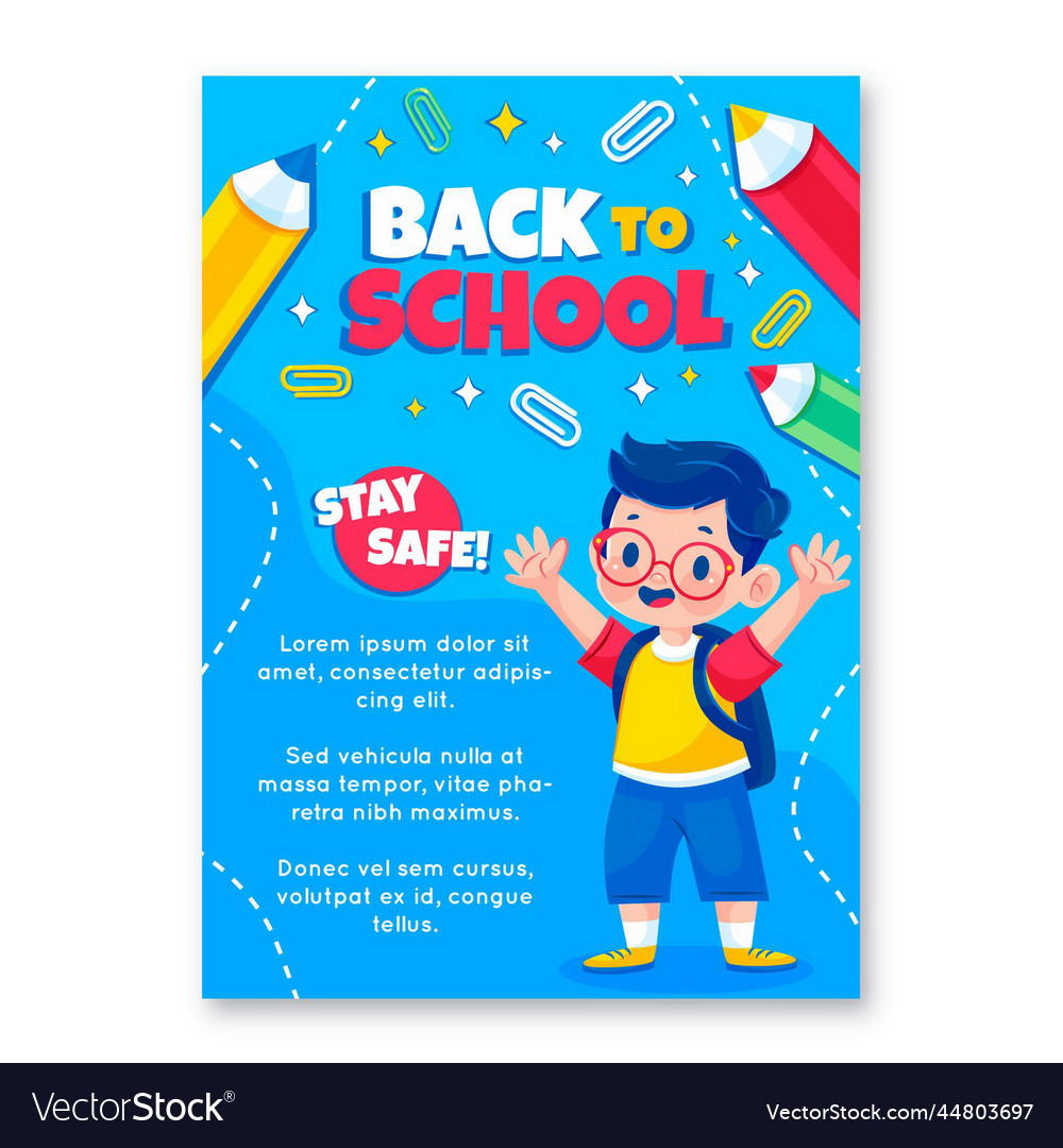 Detailed back school design vertical poster