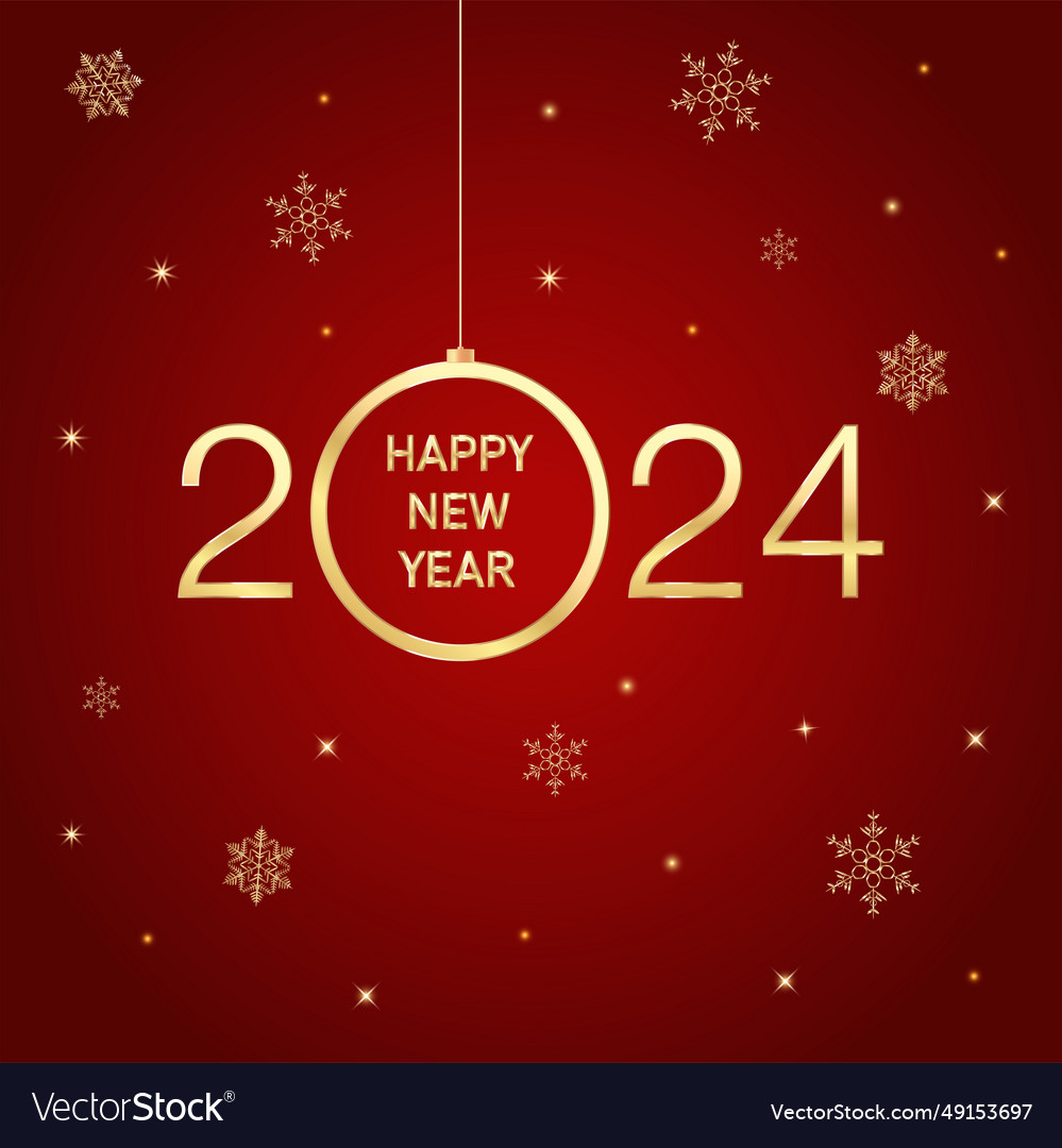 Happy new year 2024 greeting banner Royalty Free Vector