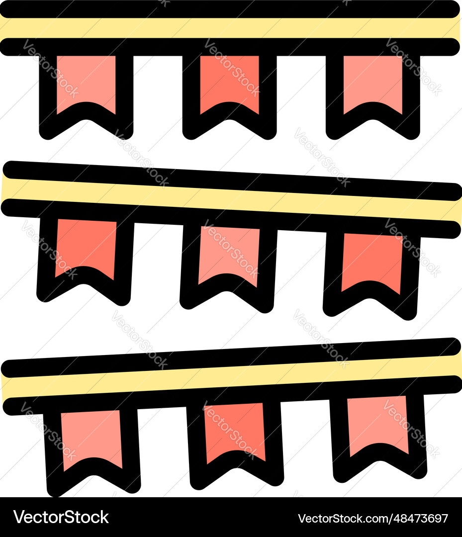 Holiday flags icon flat Royalty Free Vector Image