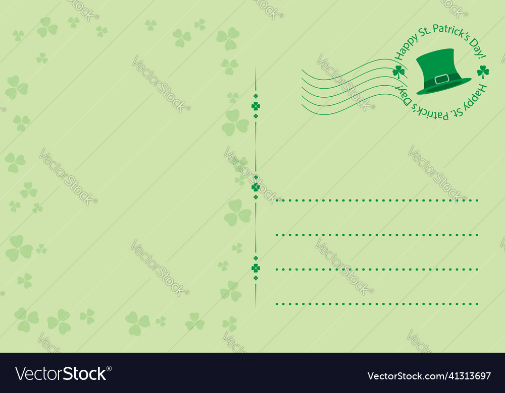 Postcard for saint patrick day - trefoil leaves