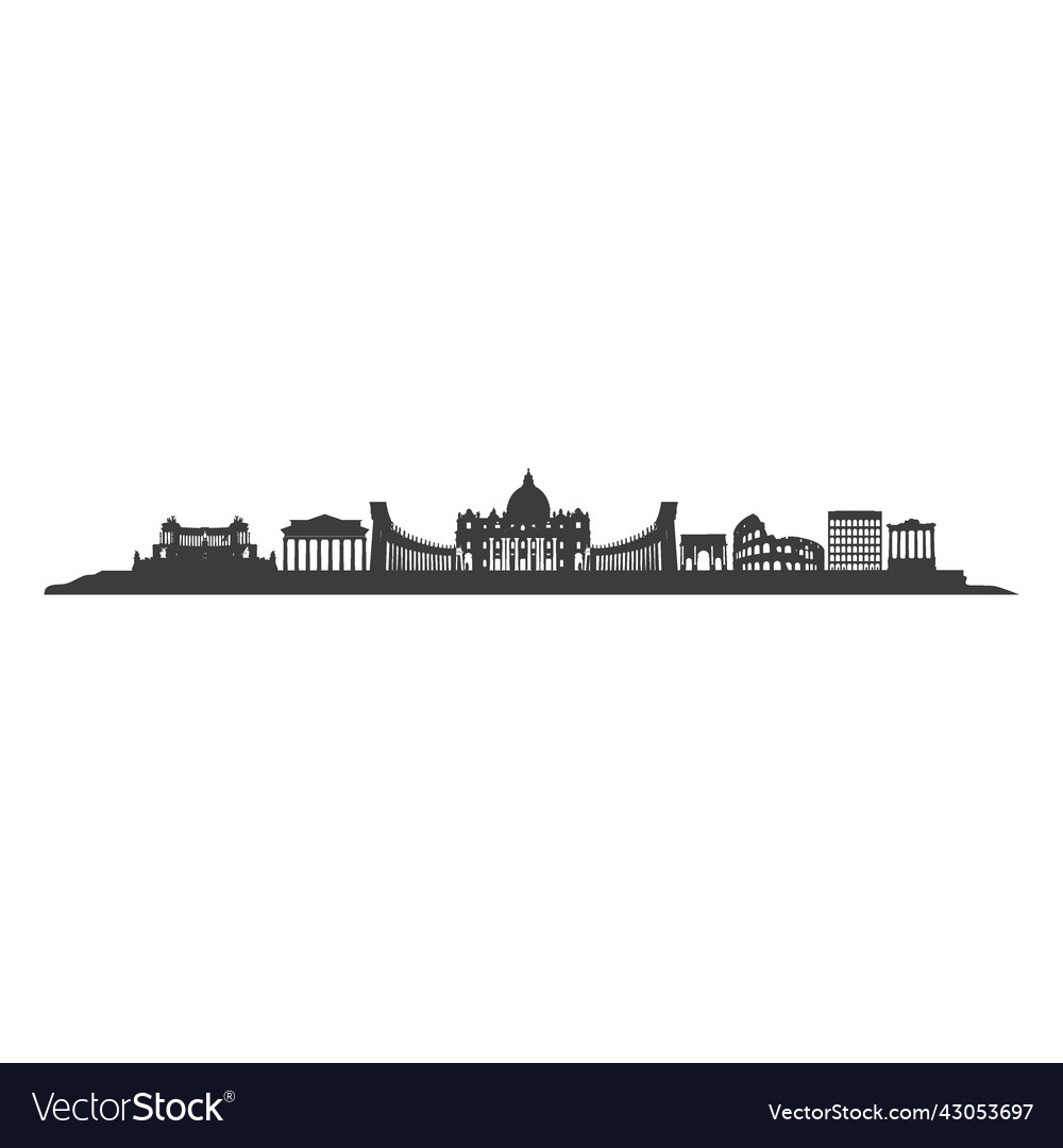 Rome skyline silhouette Royalty Free Vector Image