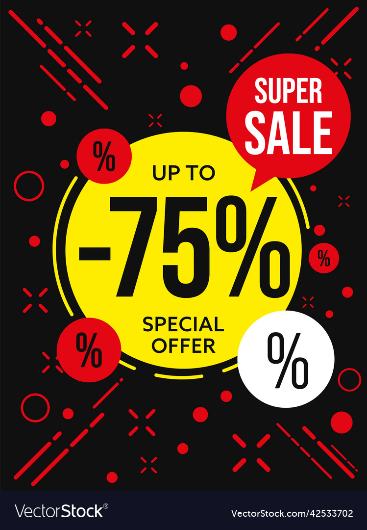 75 percent off special offer super sale banner Vector Image