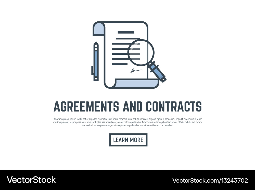 Agreement Line Banner Royalty Free Vector Image