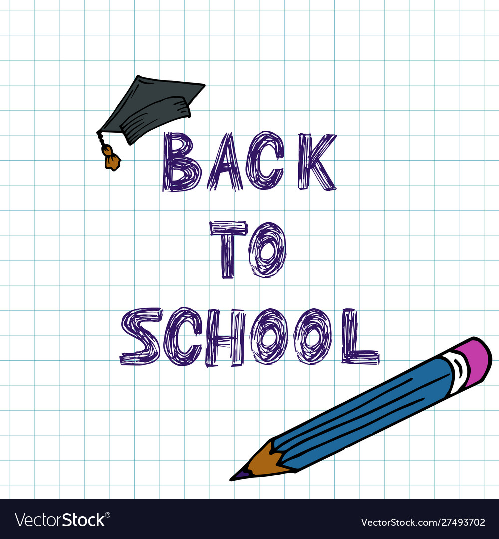 Back to school sale drawing on a sheet Royalty Free Vector