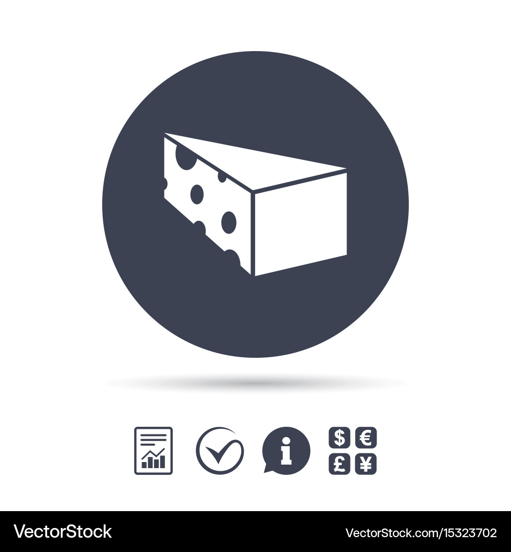 Cheese sign icon slice of Royalty Free Vector Image