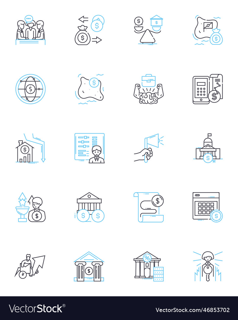 Excise tax linear icons set