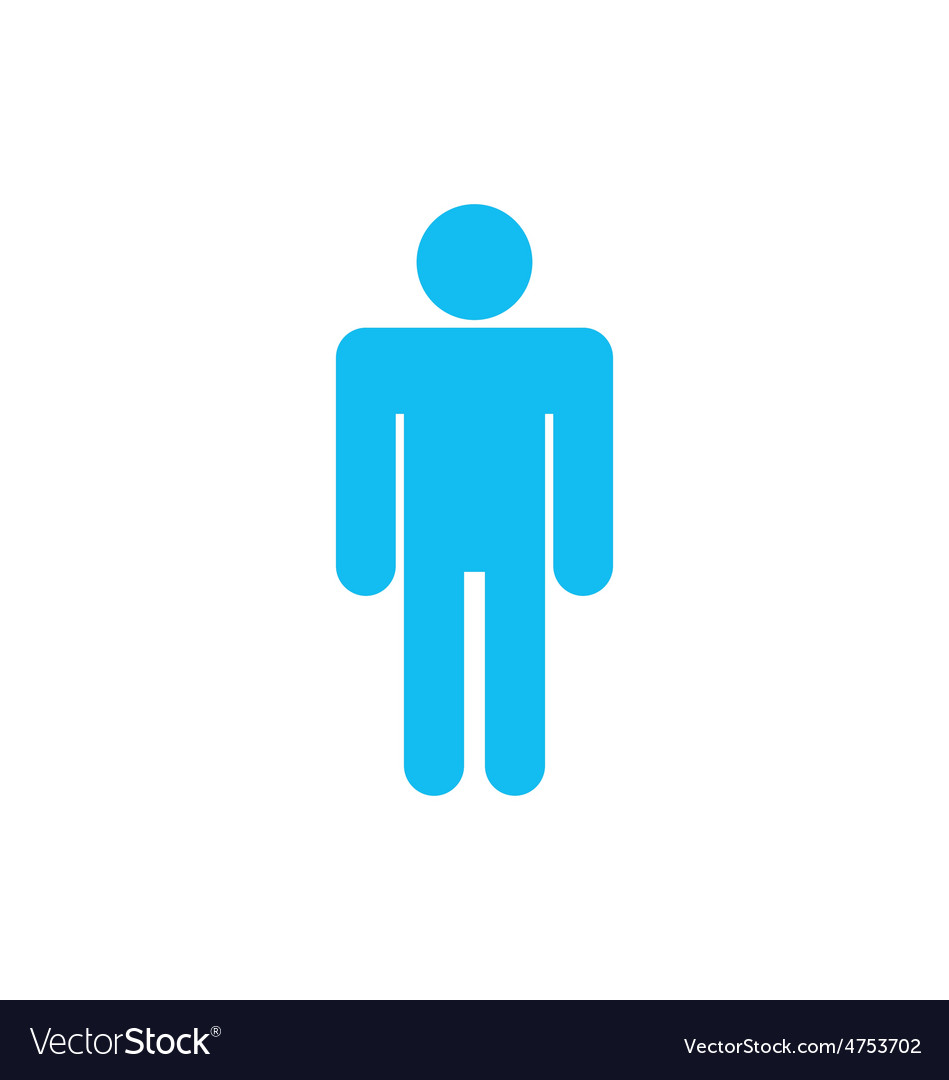 Flat icon of male isolated on white background