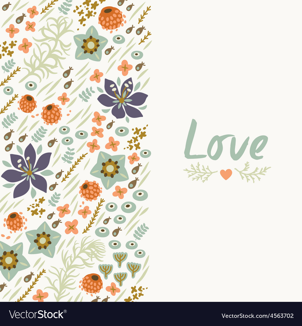 Floral card with heart