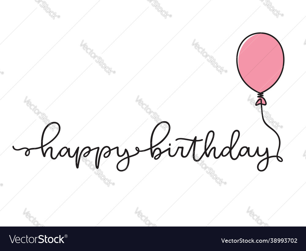 Happy Birthday Minimalist Lettering Royalty Free Vector 0559